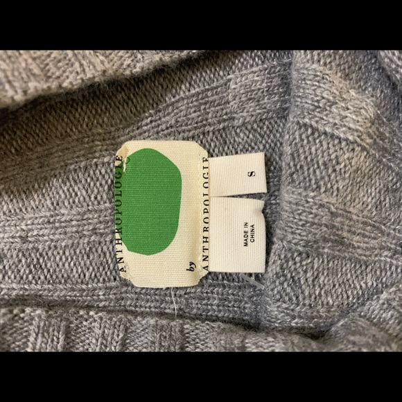 Anthropologie Grey and Yellow Knit Dress - Picture 2 of 6